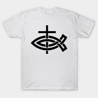 Christian cross and fish sign T-Shirt